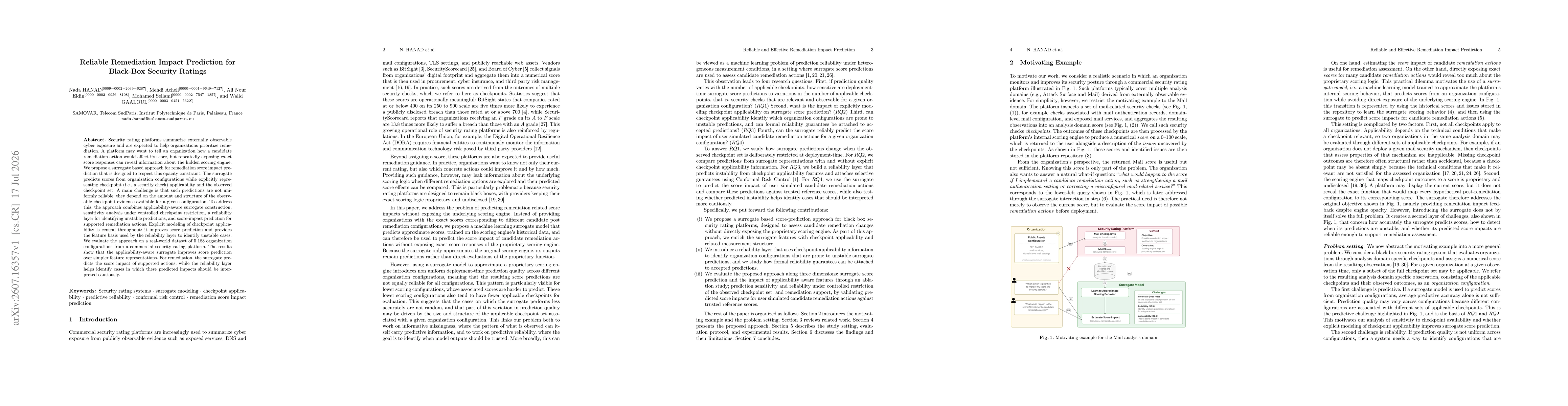 Thumbnail for Reliable Remediation Impact Prediction for Black-Box Security Ratings