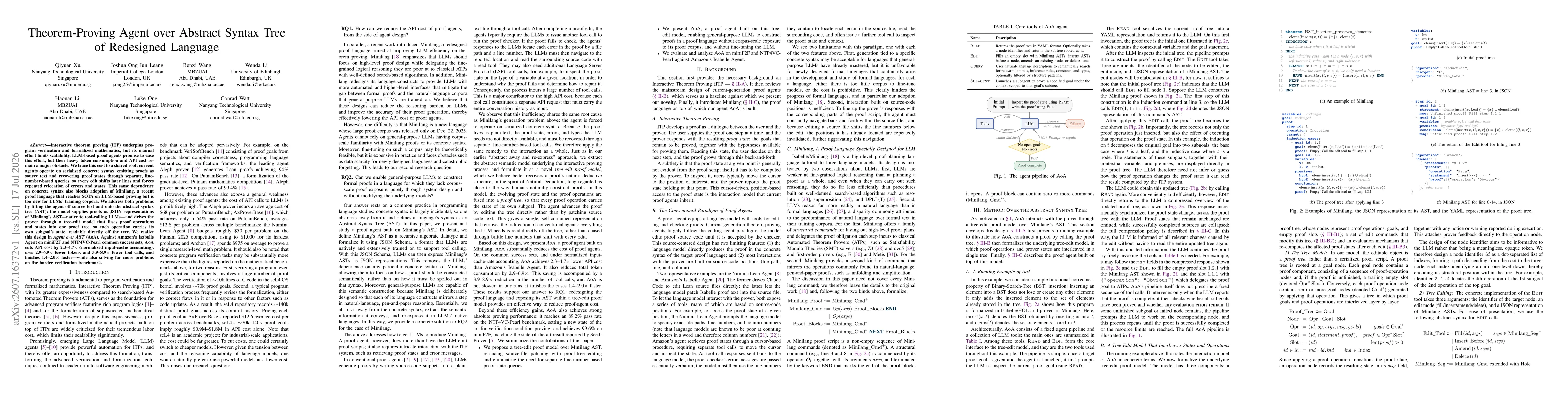 Thumbnail for AoA: Theorem Proving Agent over Abstract Syntax Tree of Redesigned Language