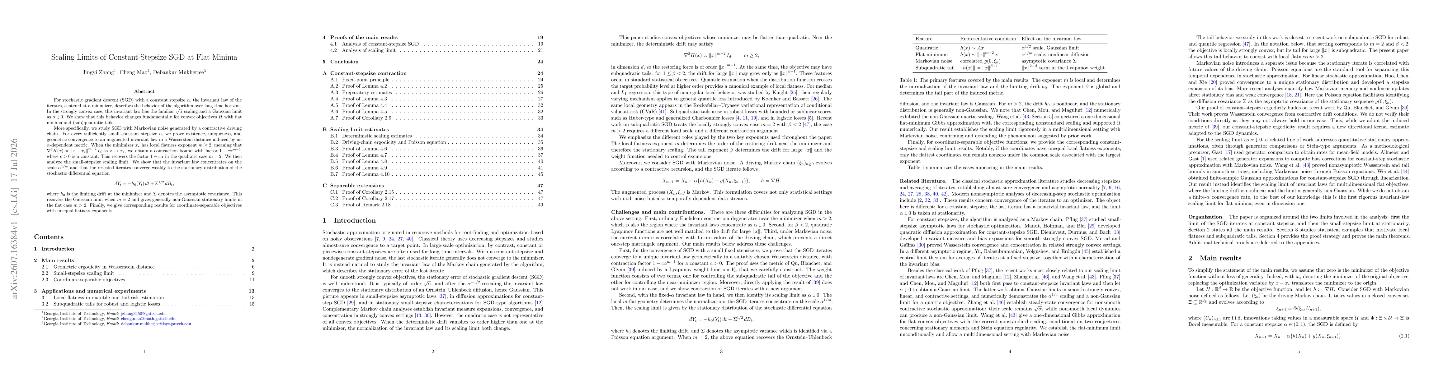 Thumbnail for Scaling Limits of Constant-Stepsize SGD at Flat Minima