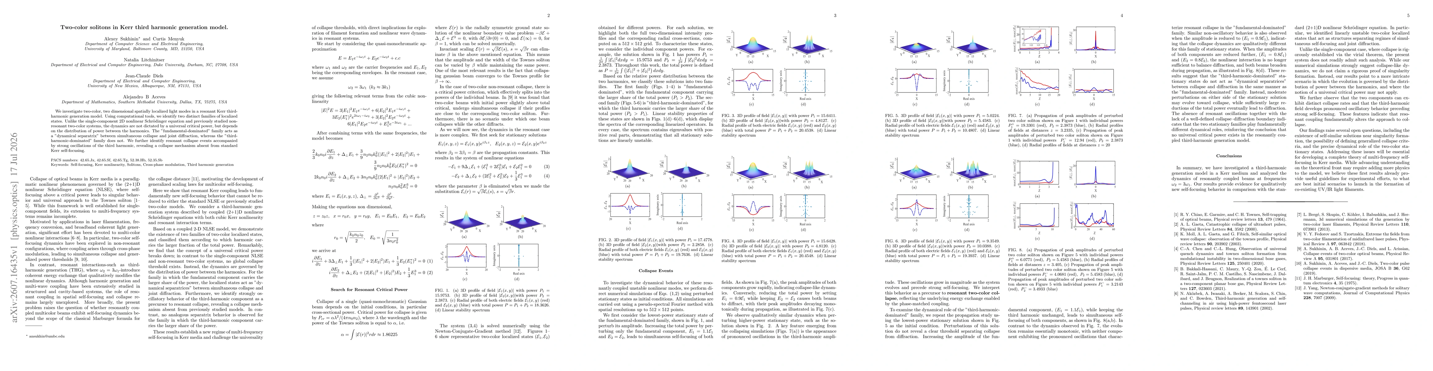 Thumbnail for Two-color solitons in Kerr third harmonic generation model