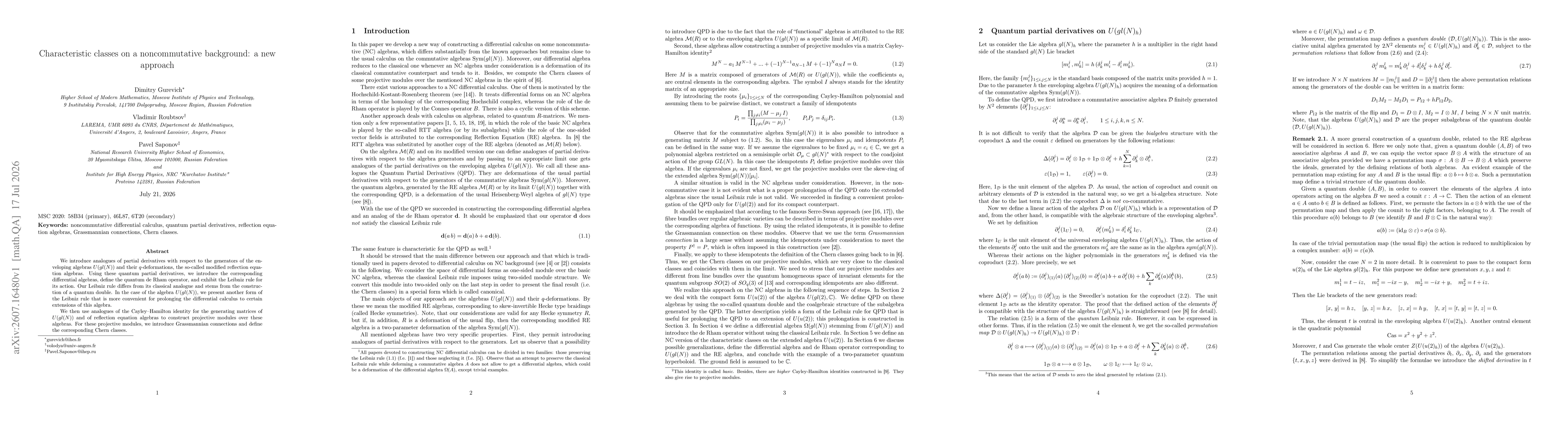 Thumbnail for Characteristic classes on a noncommutative background: a new approach