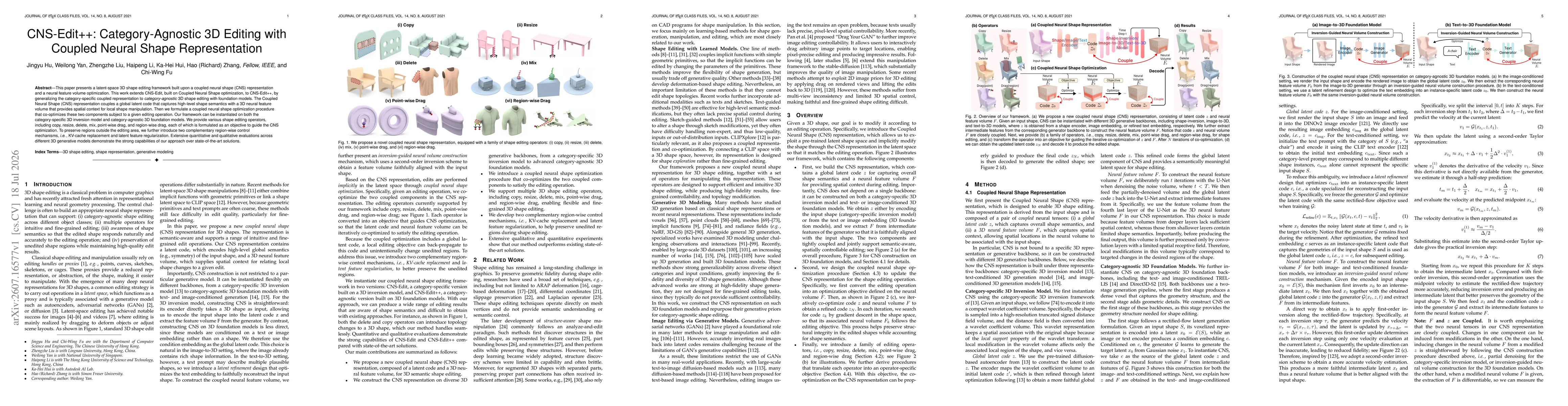 Thumbnail for CNS-Edit++: Category-Agnostic 3D Editing with Coupled Neural Shape Representation