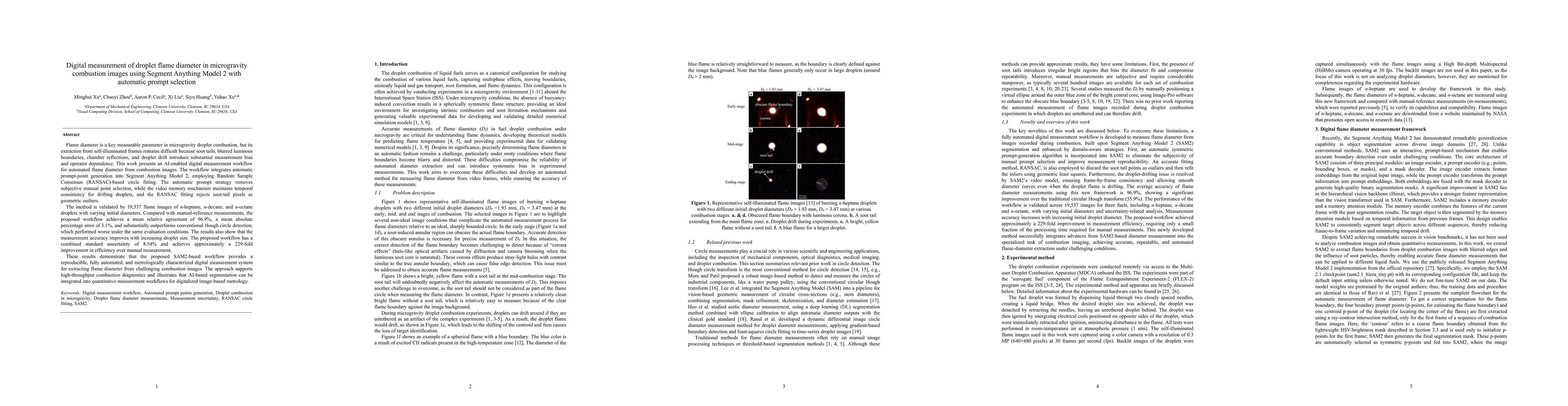 Thumbnail for Digital measurement of droplet flame diameter in microgravity combustion images using Segment Anything Model 2 with automatic prompt selection