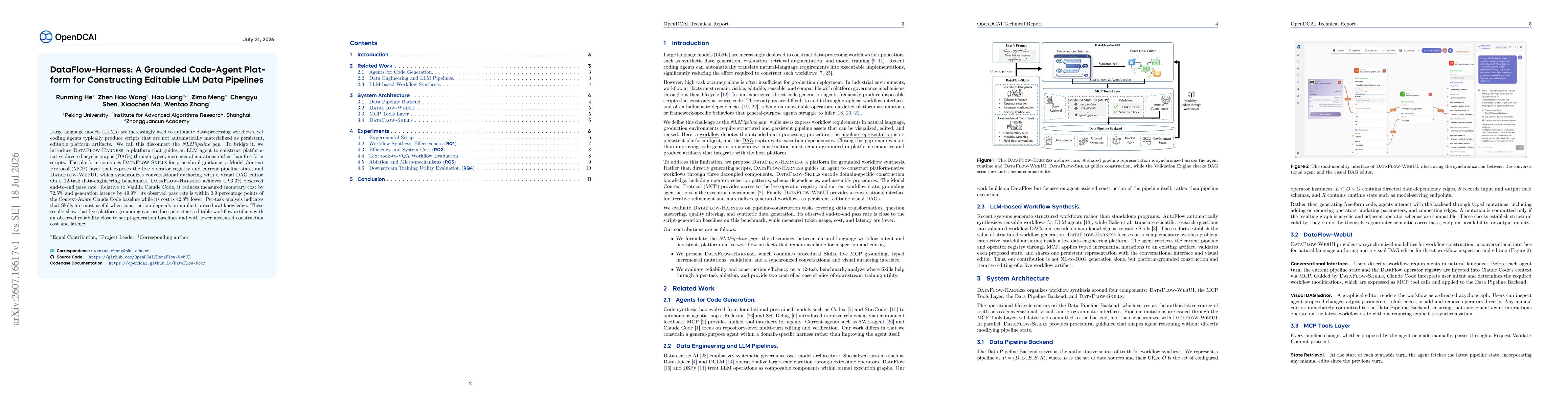 Thumbnail for DataFlow-Harness: A Grounded Code-Agent Platform for Constructing Editable LLM Data Pipelines