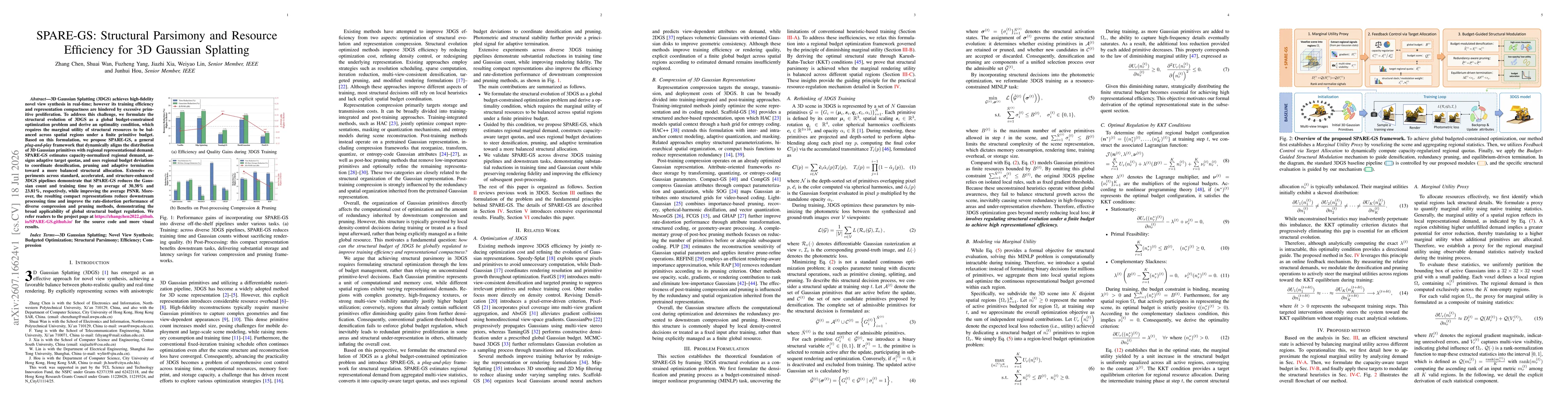 Thumbnail for SPARE-GS: Structural Parsimony and Resource Efficiency for 3D Gaussian Splatting
