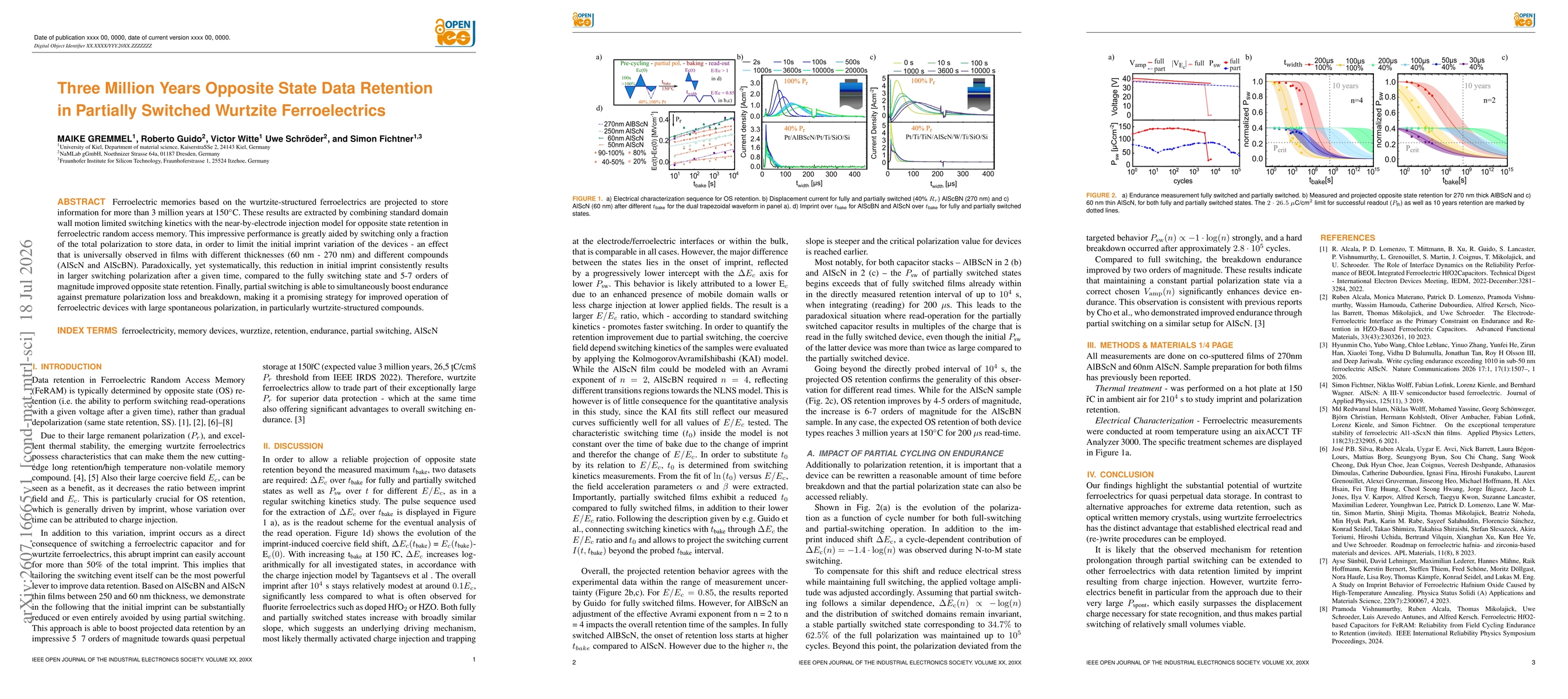 Thumbnail for Three Million Years Opposite State Data Retention in Partially Switched Wurtzite Ferroelectrics
