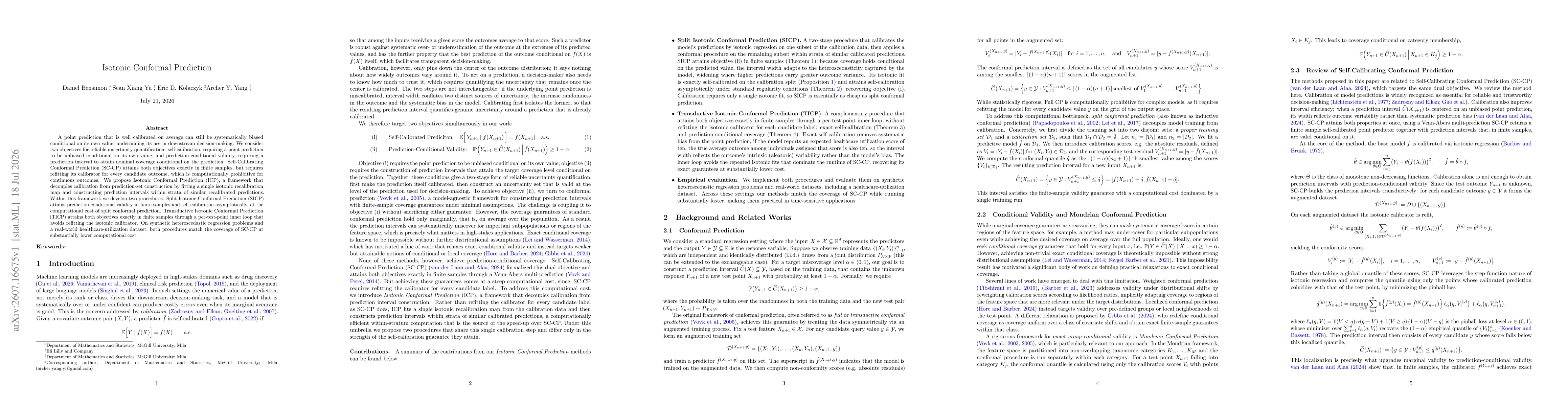 Thumbnail for Isotonic Conformal Prediction