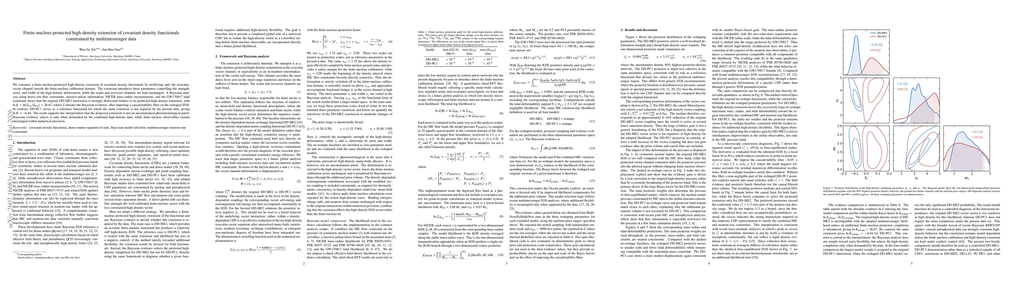 Thumbnail for Finite-nucleus-protected high-density extension of covariant density functionals constrained by multimessenger data