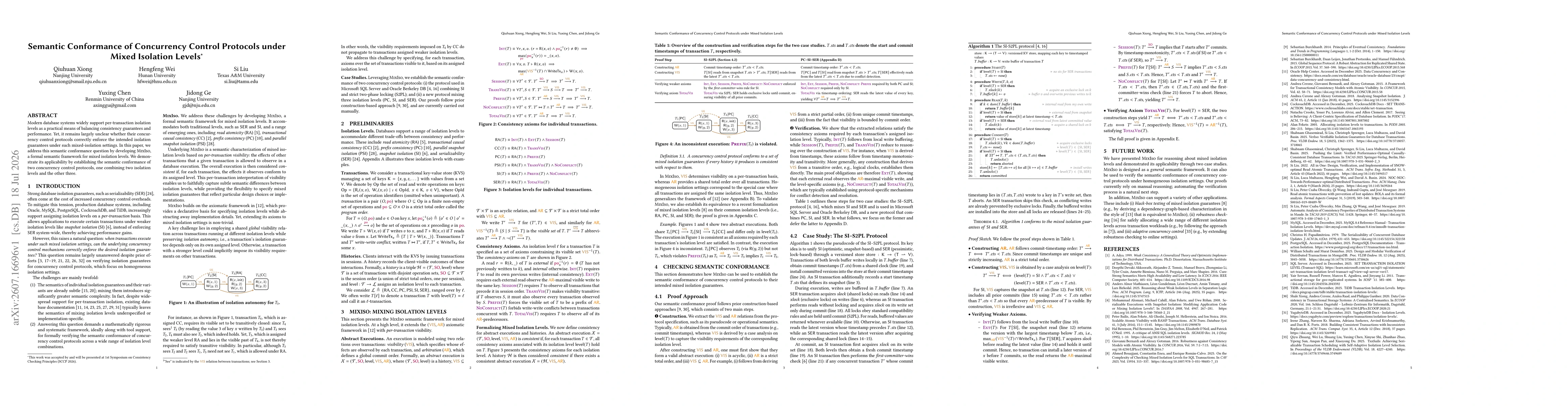 Thumbnail for Semantic Conformance of Concurrency Control Protocols under Mixed Isolation Levels