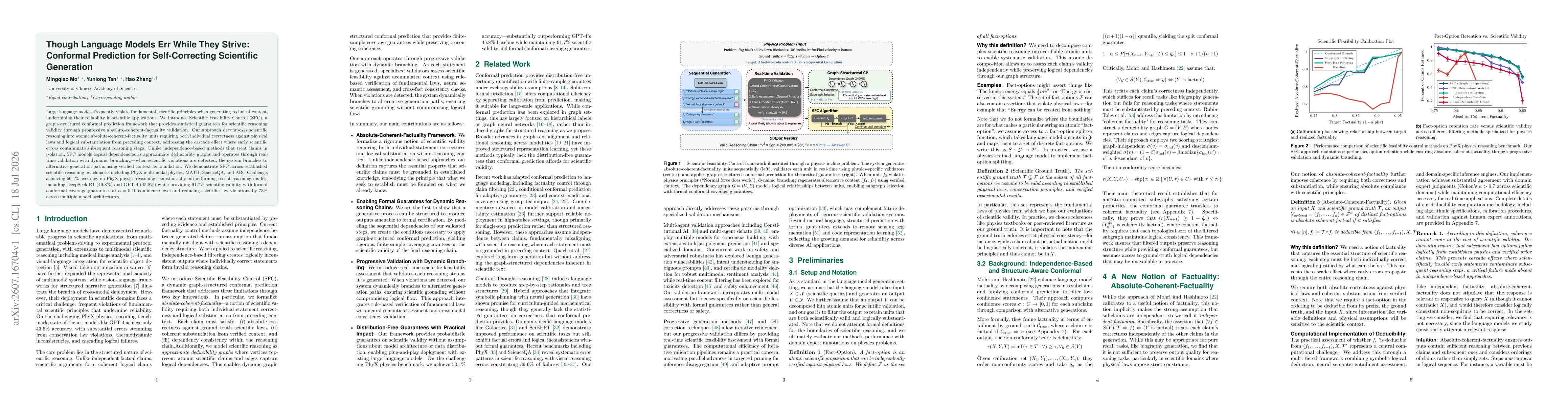 Thumbnail for Though Language Models Err While They Strive: Conformal Prediction for Self-Correcting Scientific Generation