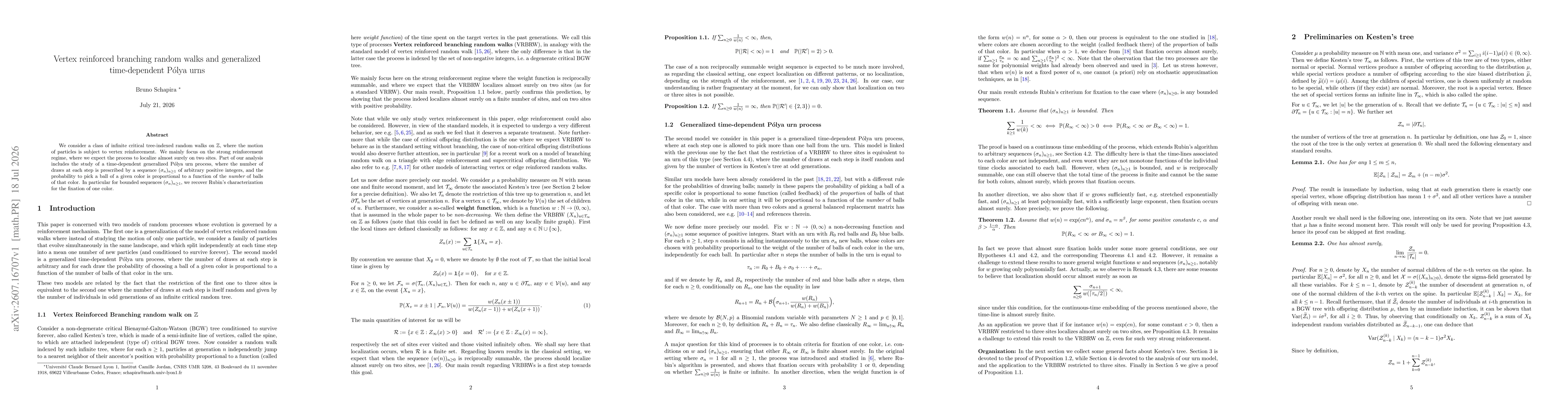 Thumbnail for Vertex reinforced branching random walks and generalized time-dependent Polya urns