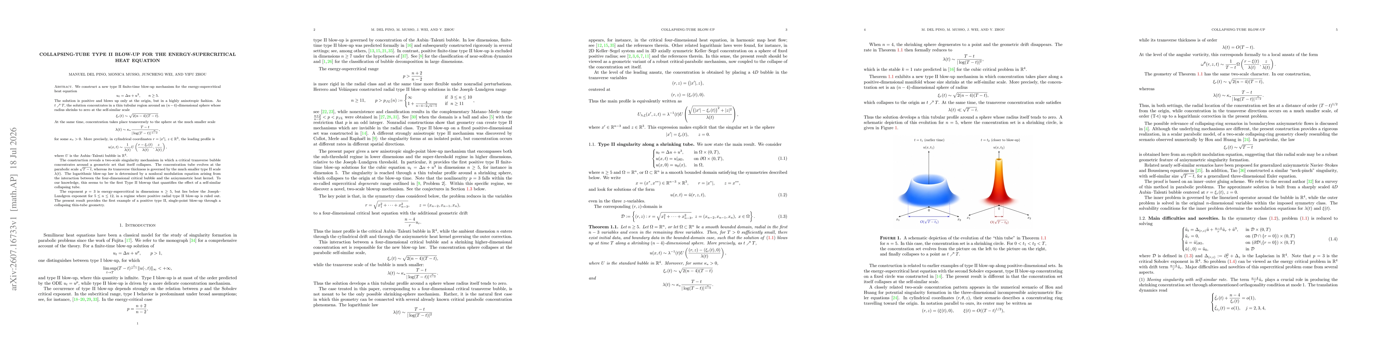 Thumbnail for Collapsing-tube type II blow-up for the energy-supercritical heat equation