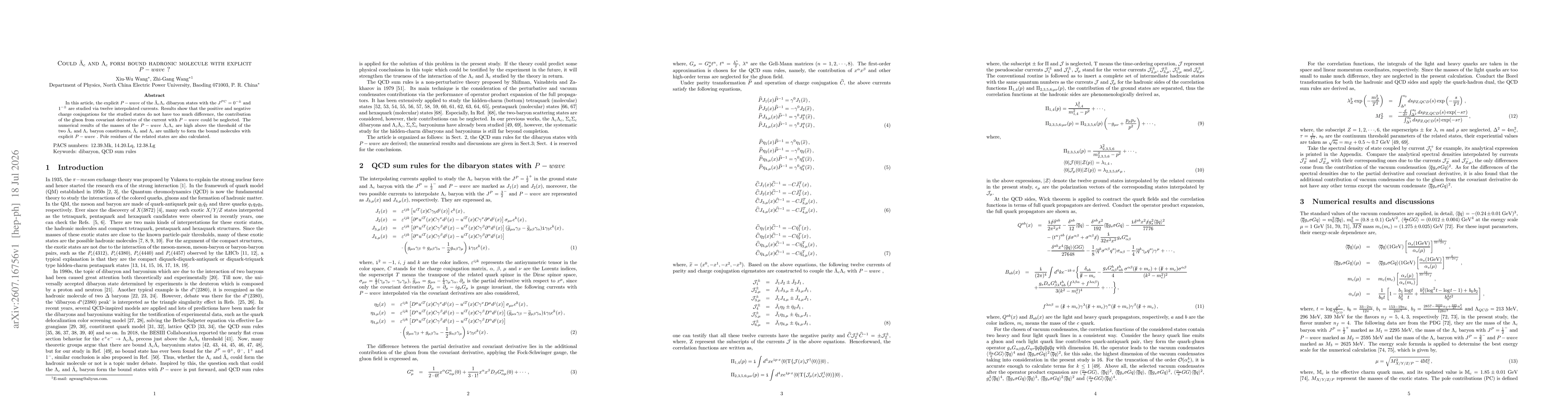 Thumbnail for Could $\barΛ_c$ and $Λ_c$ form bound hadronic molecule with explicit $P-wave$ ?