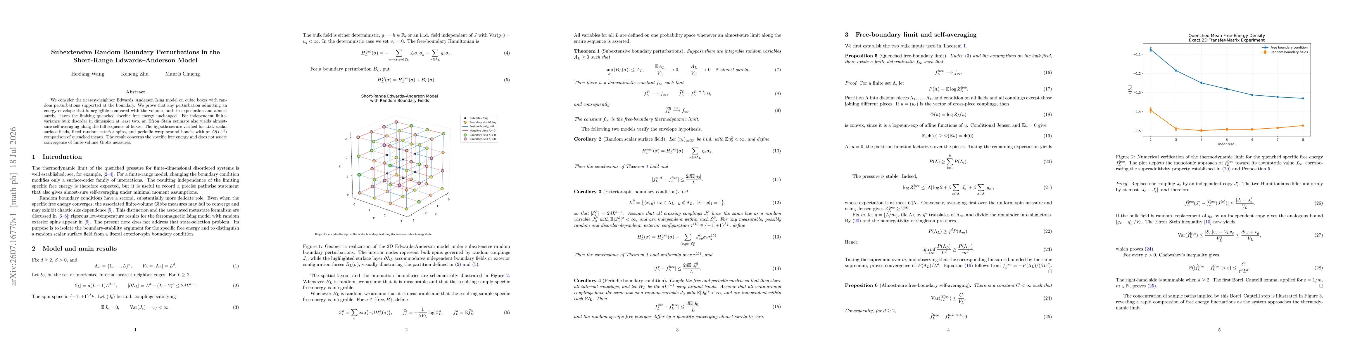Thumbnail for Subextensive Random Boundary Perturbations in the Short-Range Edwards--Anderson Model