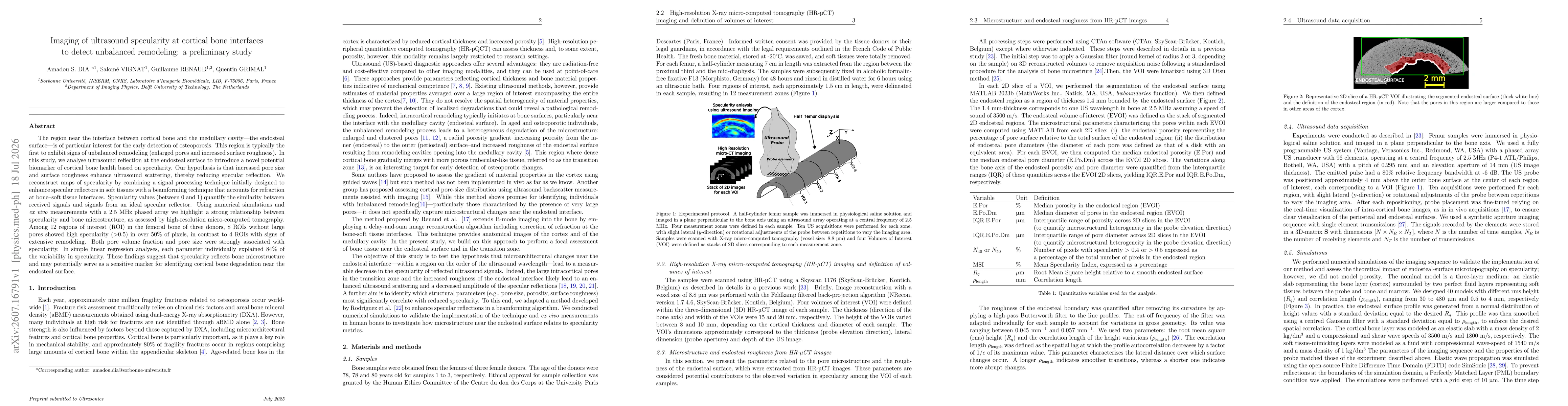 Thumbnail for Imaging of ultrasound specularity at cortical bone interfaces to detect unbalanced remodeling: A preliminary study
