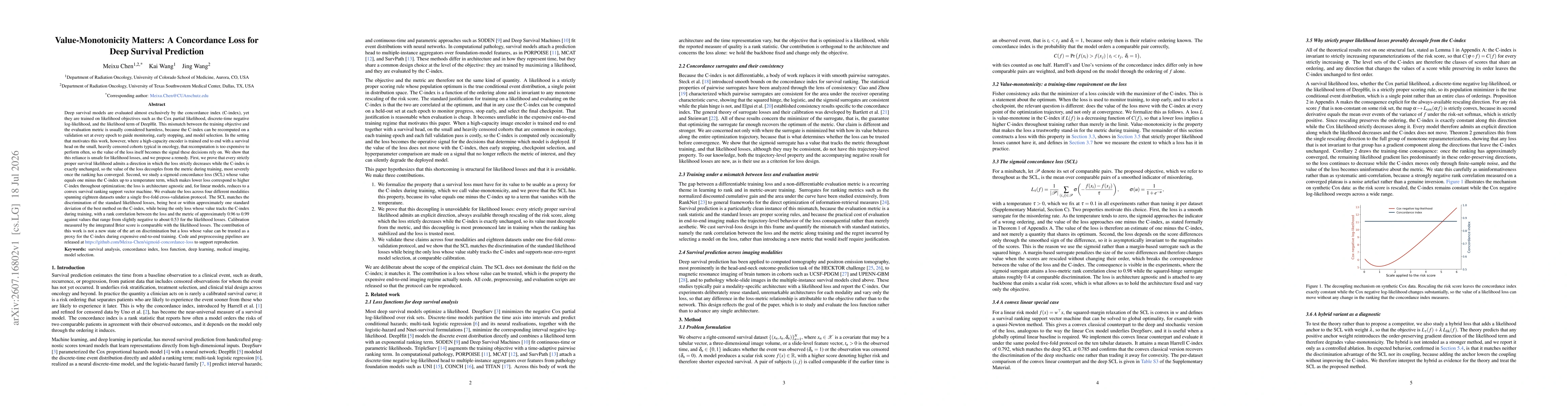 Thumbnail for Value-Monotonicity Matters: A Concordance Loss for Deep Survival Prediction