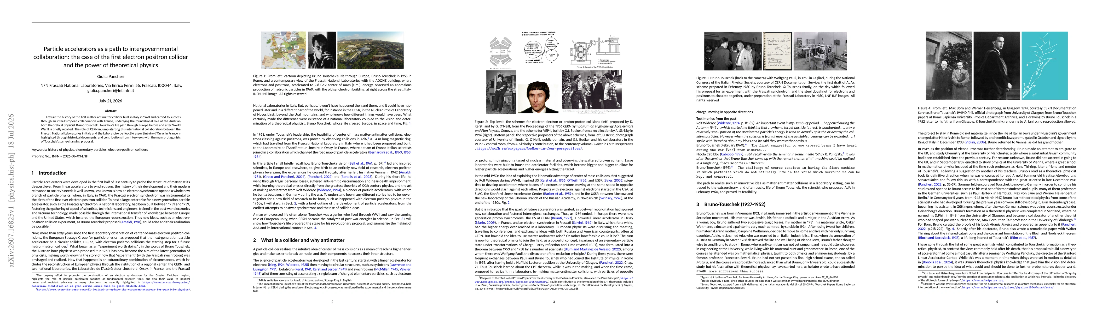Thumbnail for Particle accelerators as a path to intergovernmental collaboration: the case of the first electron positron collider and the power of theoretical physics
