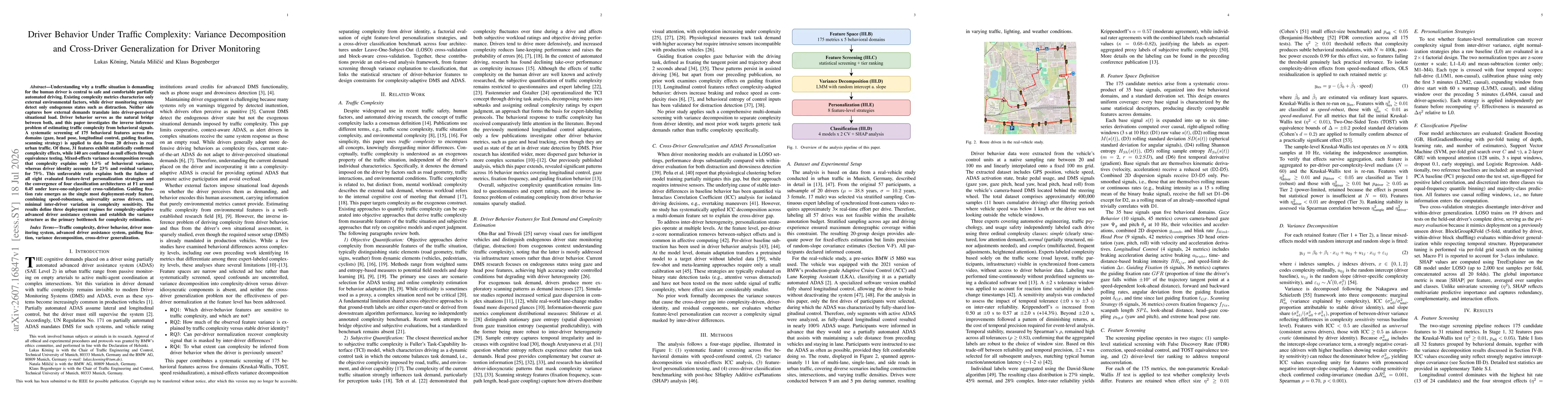 Thumbnail for Driver Behavior Under Traffic Complexity: Variance Decomposition and Cross-Driver Generalization for Driver Monitoring