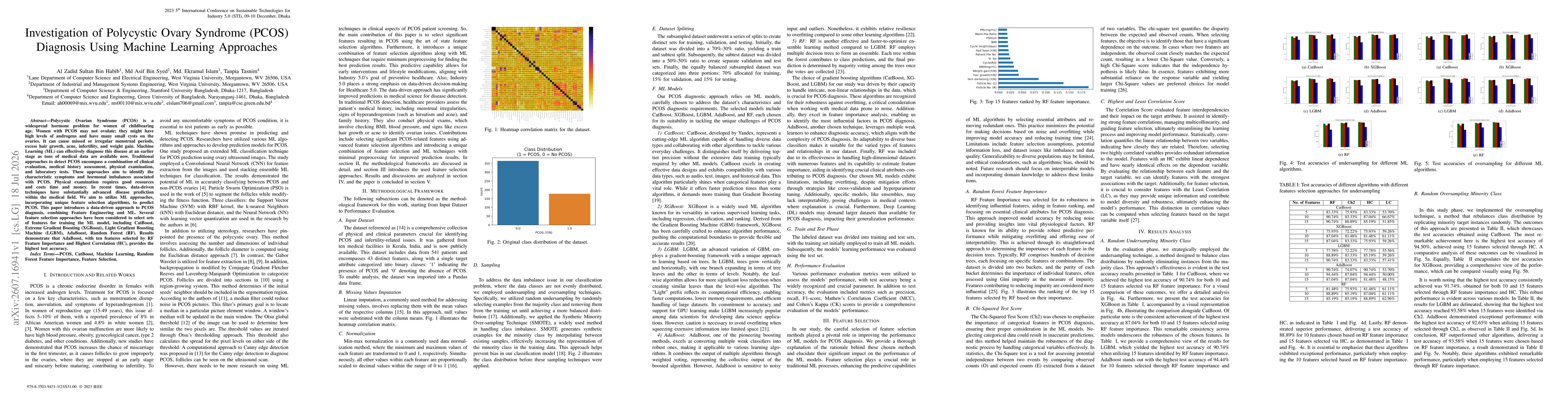 Thumbnail for Investigation of Polycystic Ovary Syndrome (PCOS) Diagnosis Using Machine Learning Approaches