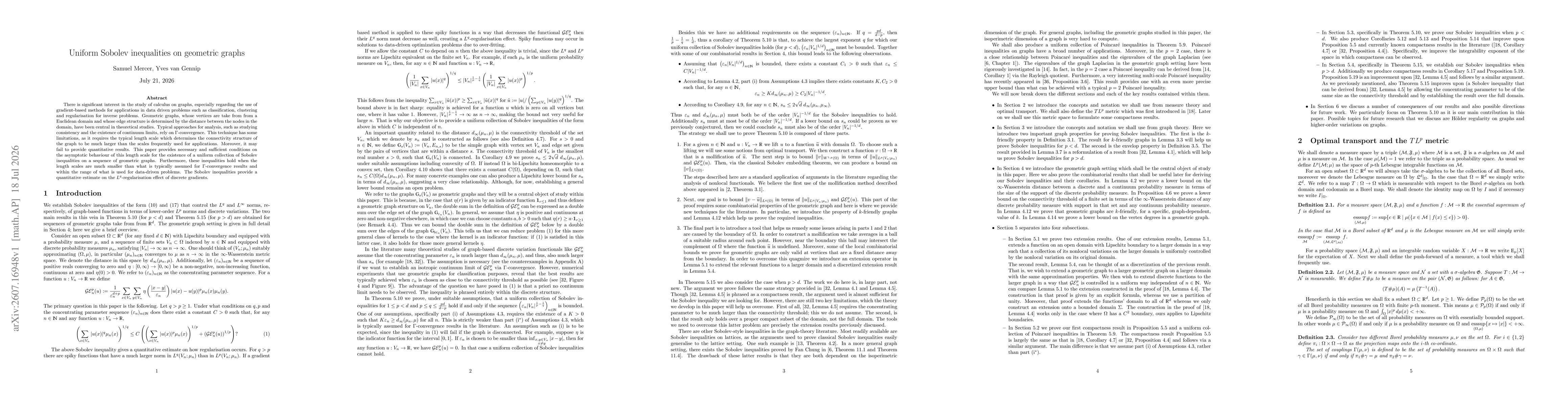 Thumbnail for Uniform Sobolev inequalities on geometric graphs