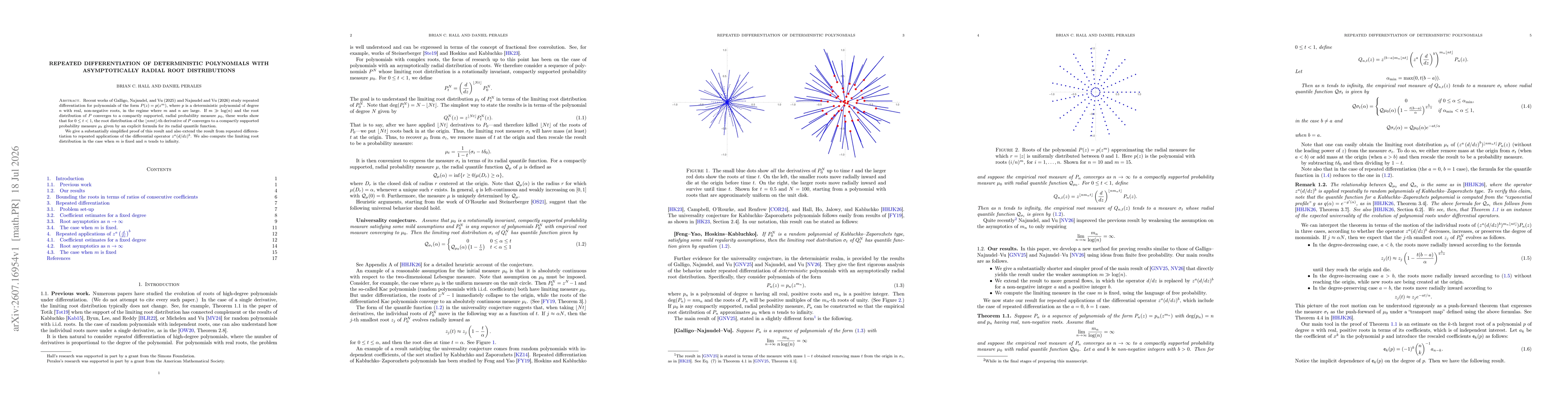 Thumbnail for Repeated differentiation of deterministic polynomials with asymptotically radial root distributions