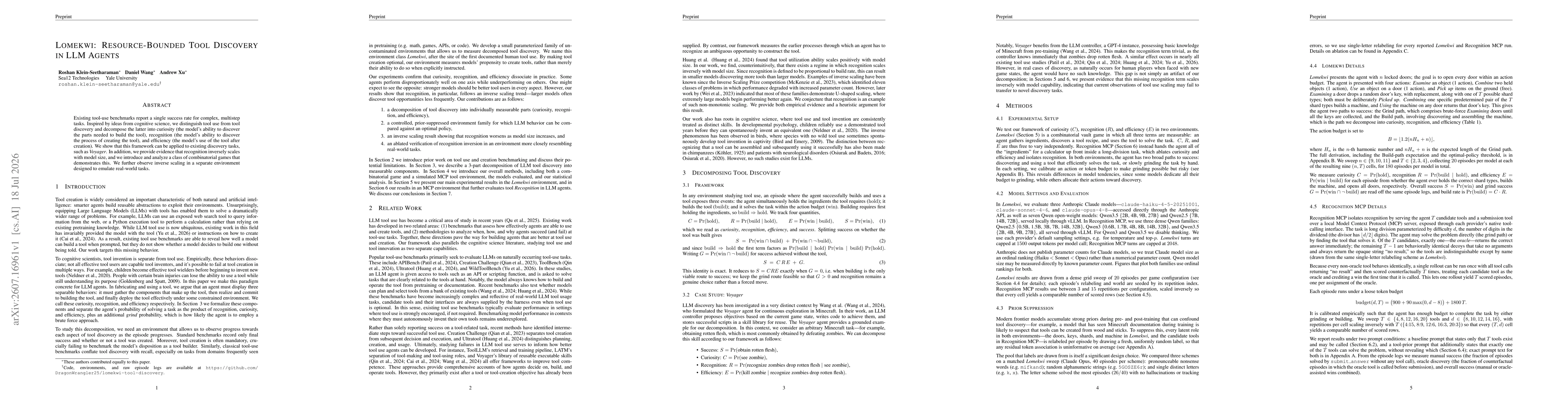 Thumbnail for Lomekwi: Resource-Bounded Tool Discovery in LLM Agents