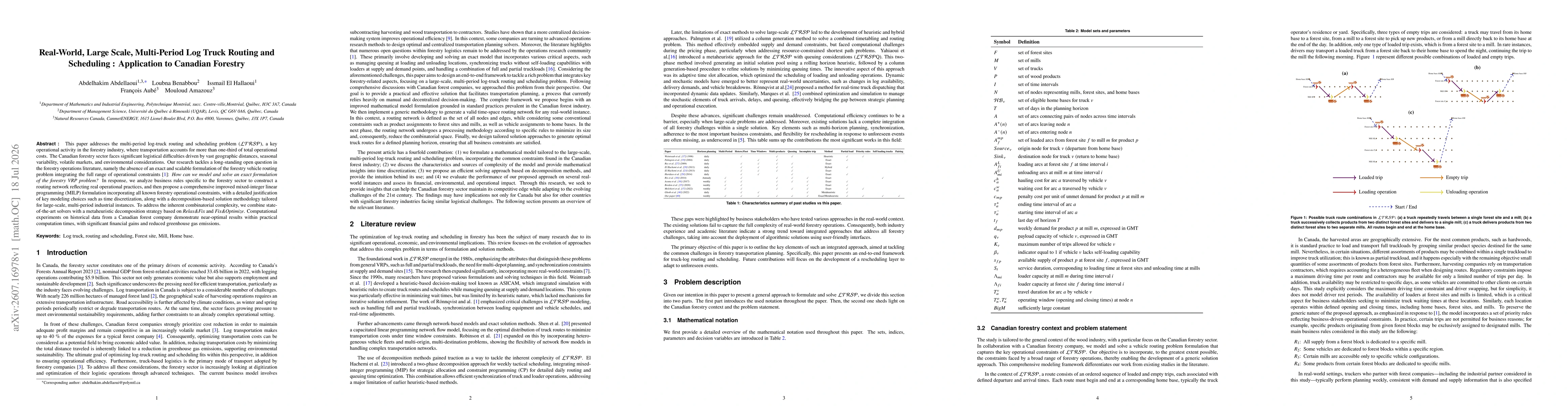 Thumbnail for Real-World, Large Scale, Multi-Period Log Truck Routing and Scheduling : Application to Canadian Forestry