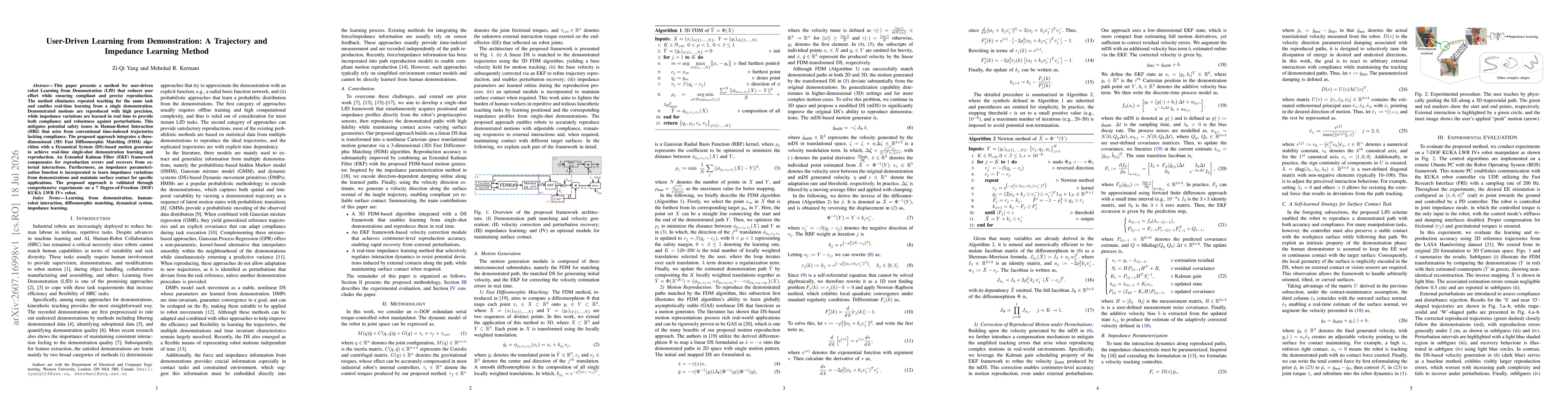 Thumbnail for User-Driven Learning from Demonstration: A Trajectory and Impedance Learning Method