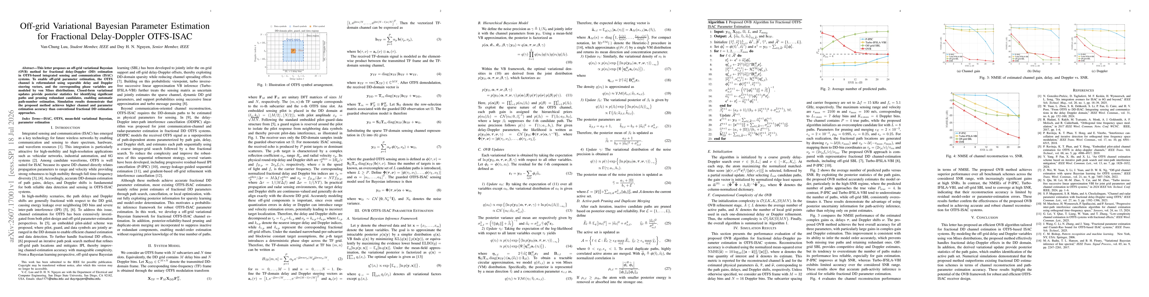 Thumbnail for Off-grid Variational Bayesian Parameter Estimation for Fractional Delay-Doppler OTFS-ISAC