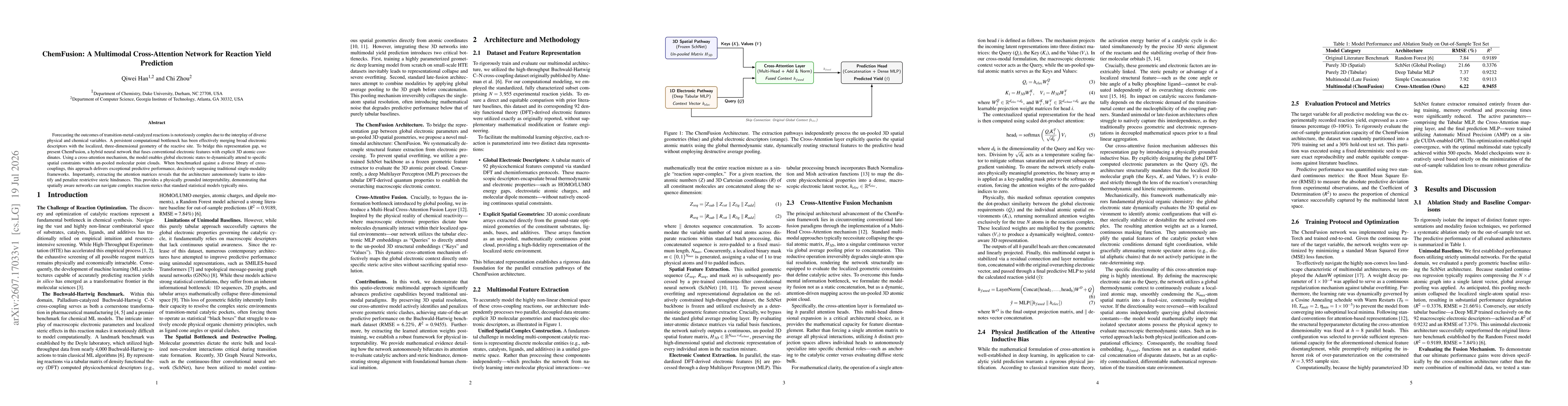 Thumbnail for ChemFusion: A Multimodal Cross-Attention Network for Reaction Yield Prediction