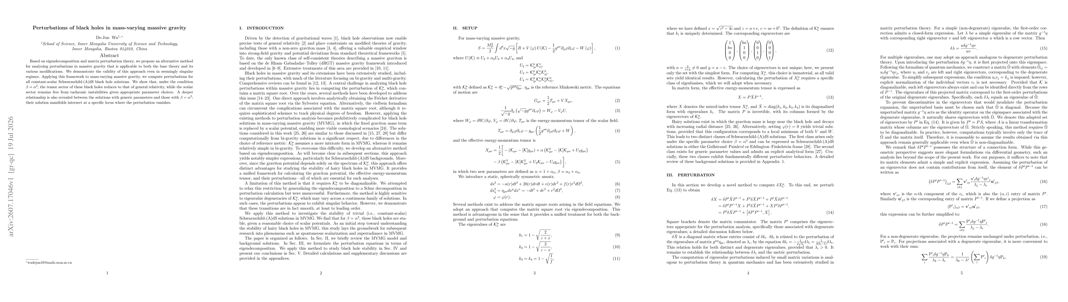 Thumbnail for Perturbations of black holes in mass-varying massive gravity