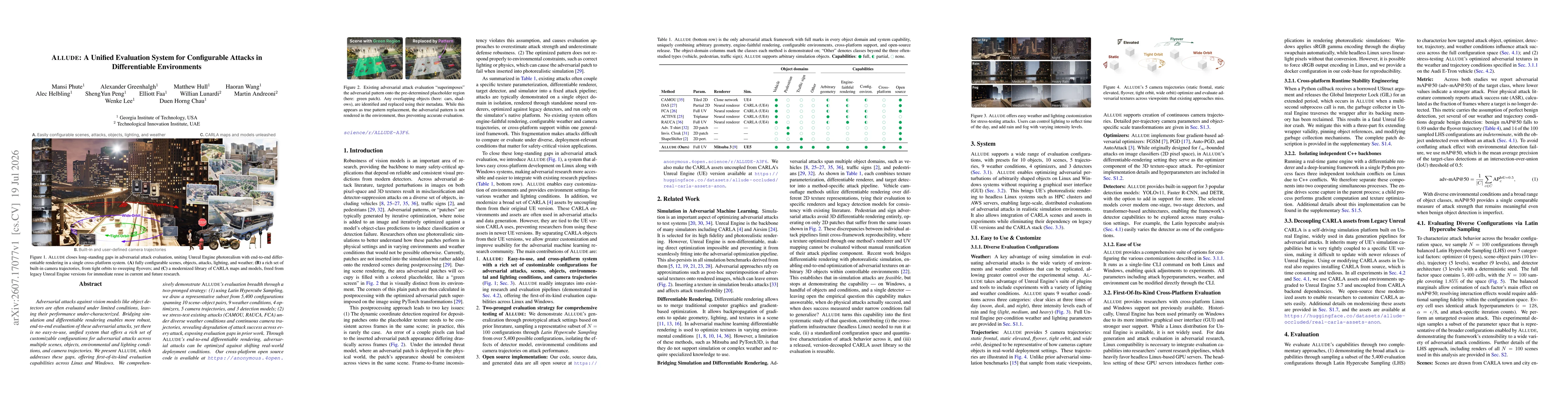 Thumbnail for ALLUDE: A Unified Evaluation System for Configurable Attacks in Differentiable Environments