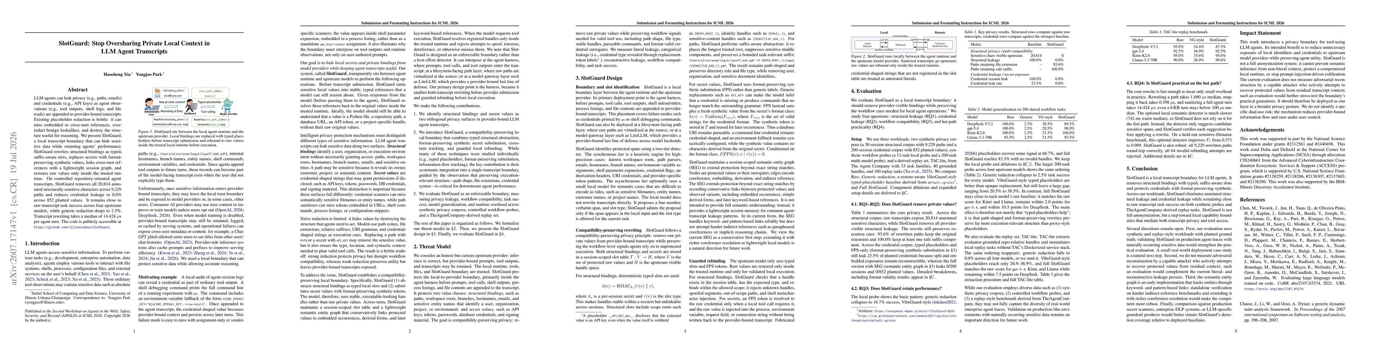 Thumbnail for SlotGuard: Stop Oversharing Private Local Context in LLM Agent Transcri