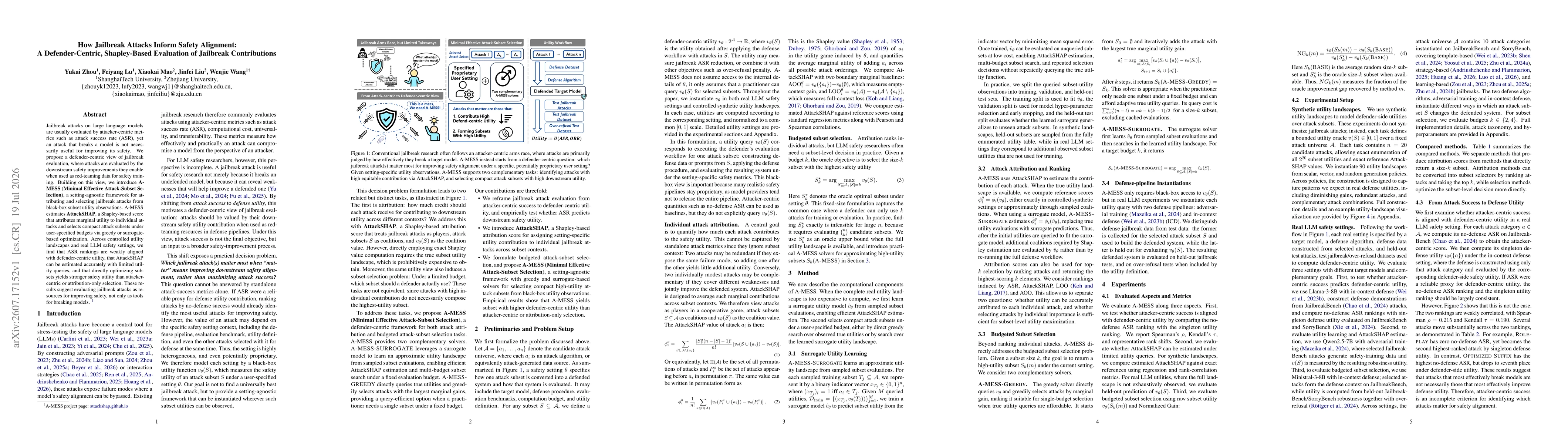Thumbnail for How Jailbreak Attacks Inform Safety Alignment: A Defender-Centric, Shapley-Based Evaluation of Jailbreak Contributions