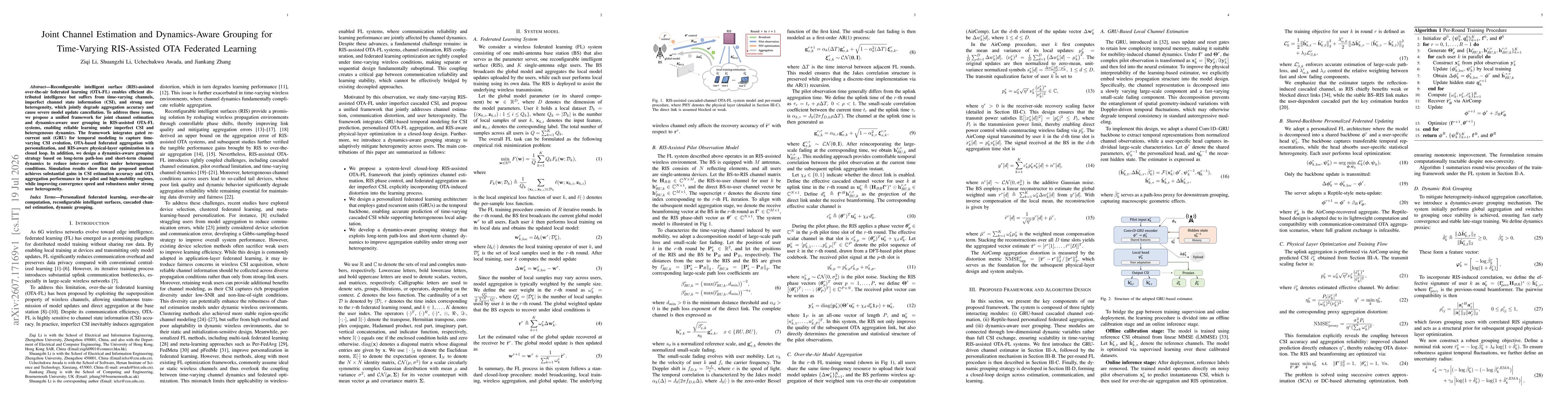 Thumbnail for Joint Channel Estimation and Dynamics-Aware Grouping for Time-Varying RIS-Assisted OTA Federated Learning