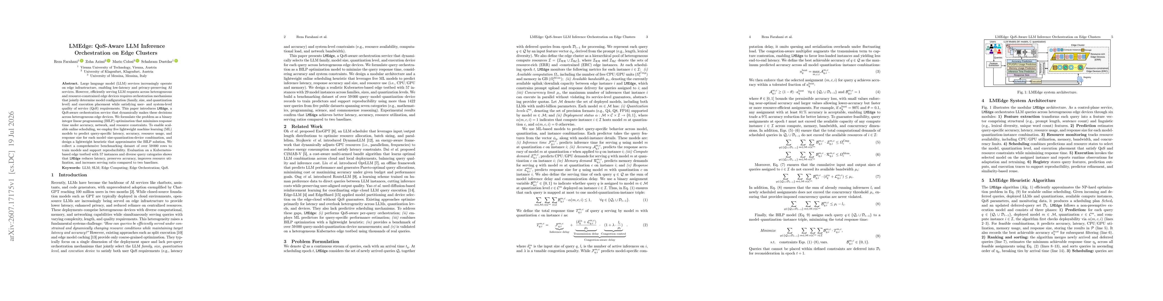 Thumbnail for LMEdge: QoS-Aware LLM Inference Orchestration on Edge Clusters