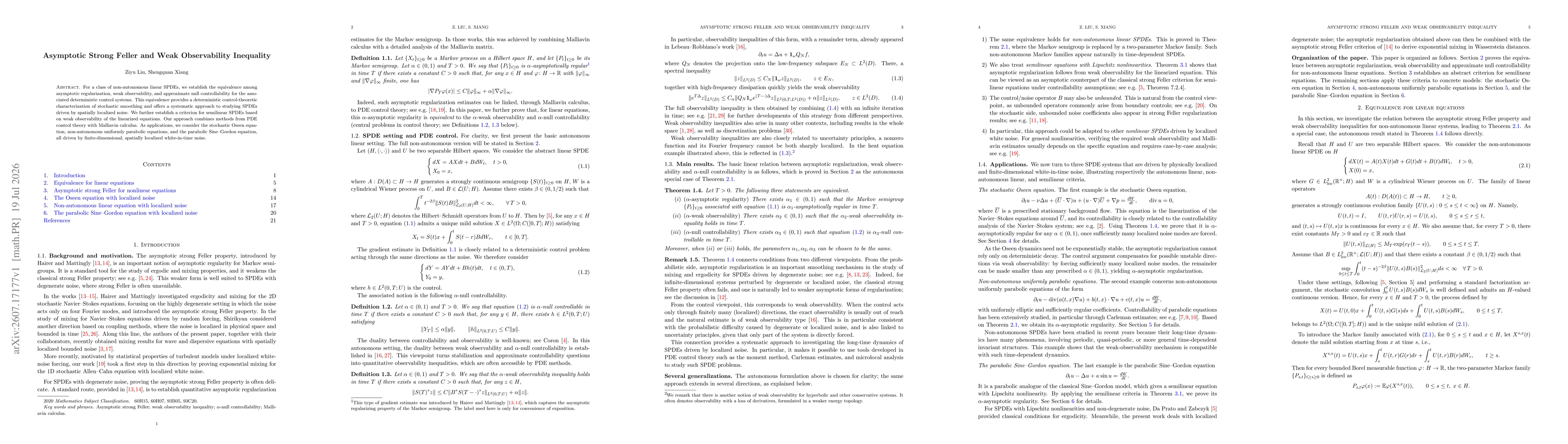 Thumbnail for Asymptotic strong Feller and weak observability inequality