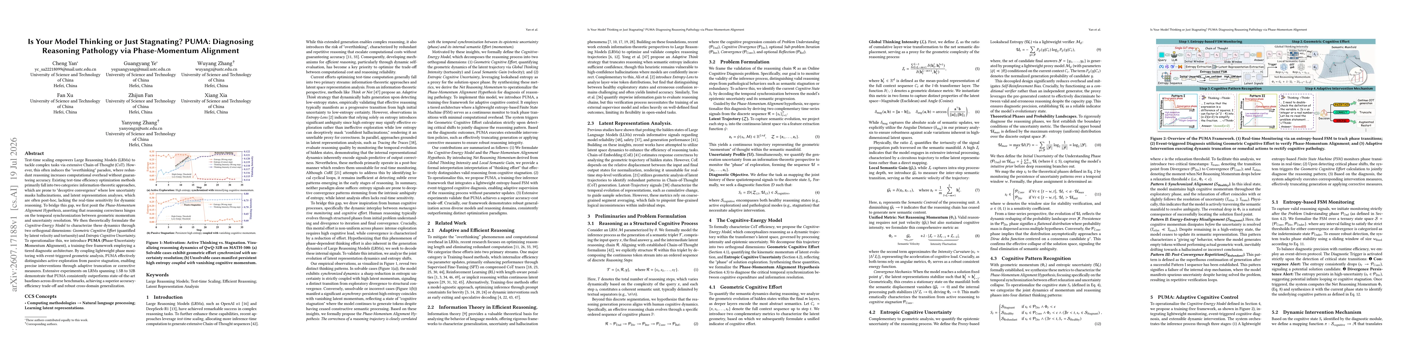 Thumbnail for Is Your Model Thinking or Just Stagnating? PUMA: Diagnosing Reasoning Pathology via Phase-Momentum Alignment
