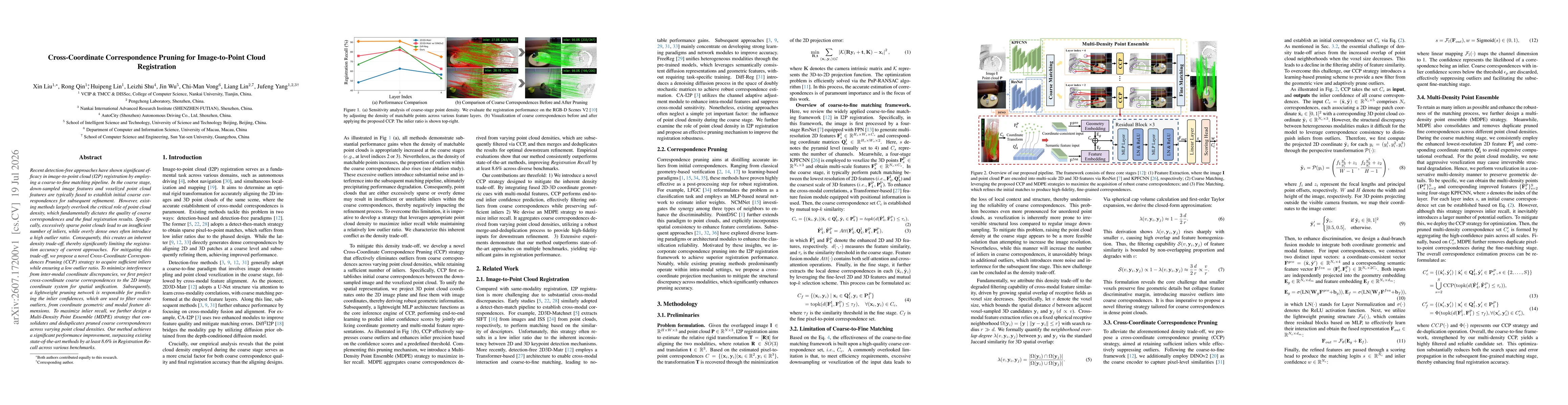 Thumbnail for Cross-Coordinate Correspondence Pruning for Image-to-Point Cloud Registration