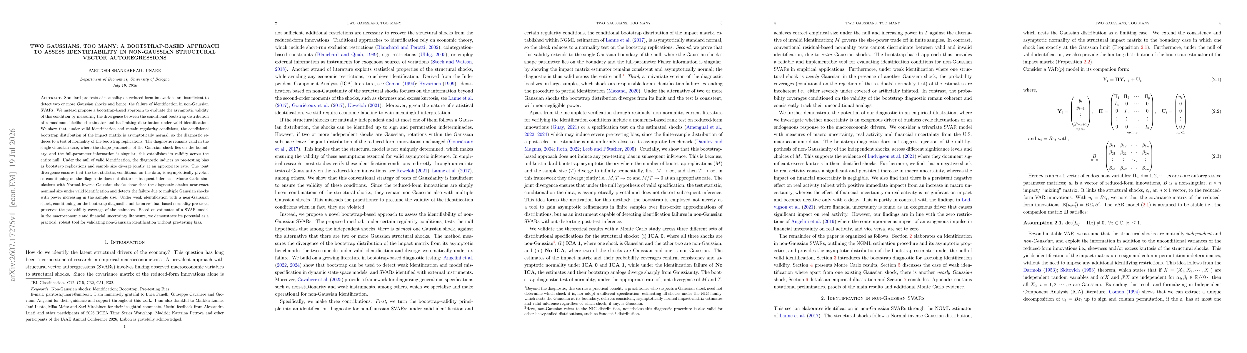 Thumbnail for Two Gaussians, Too Many: A bootstrap-based approach to assess identifiability in non-Gaussian structural Vector Autoregressions