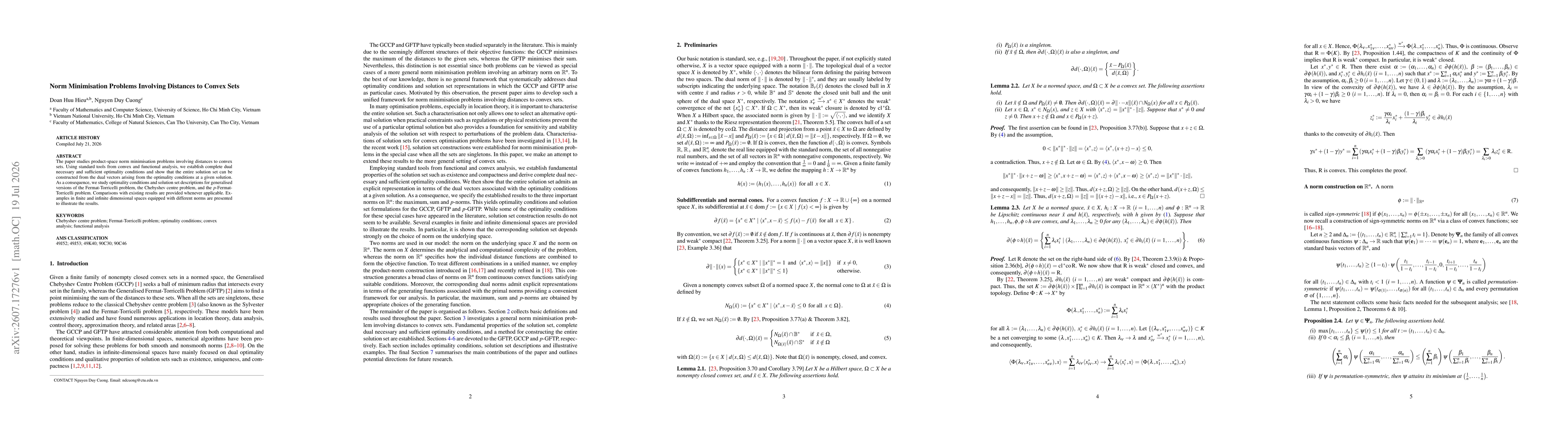Thumbnail for Norm Minimisation Problems Involving Distances to Convex Sets