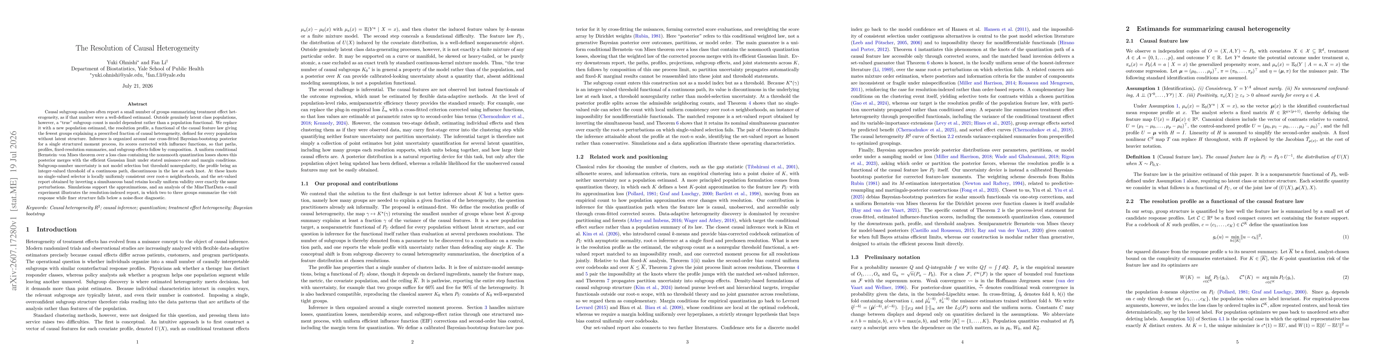 Thumbnail for The Resolution of Causal Heterogeneity