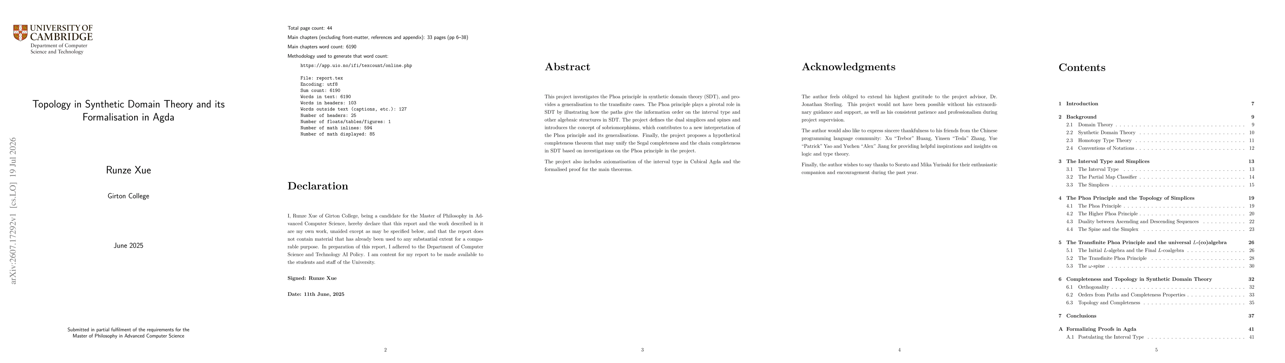 Thumbnail for Topology in Synthetic Domain Theory and its Formalisation in Agda