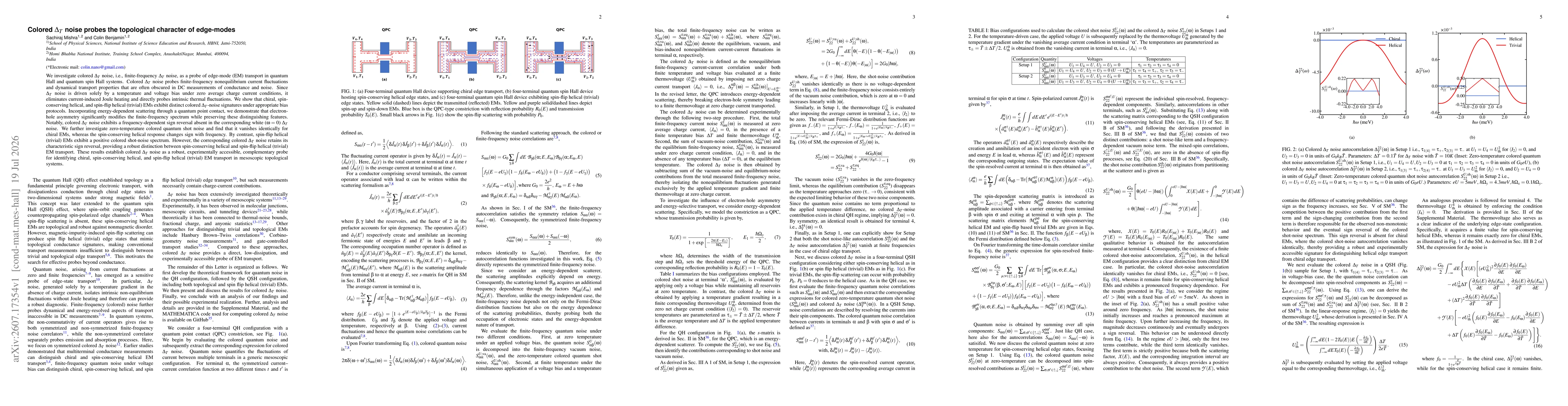 Thumbnail for Colored $Δ_T$ noise probes the topological character of edge modes