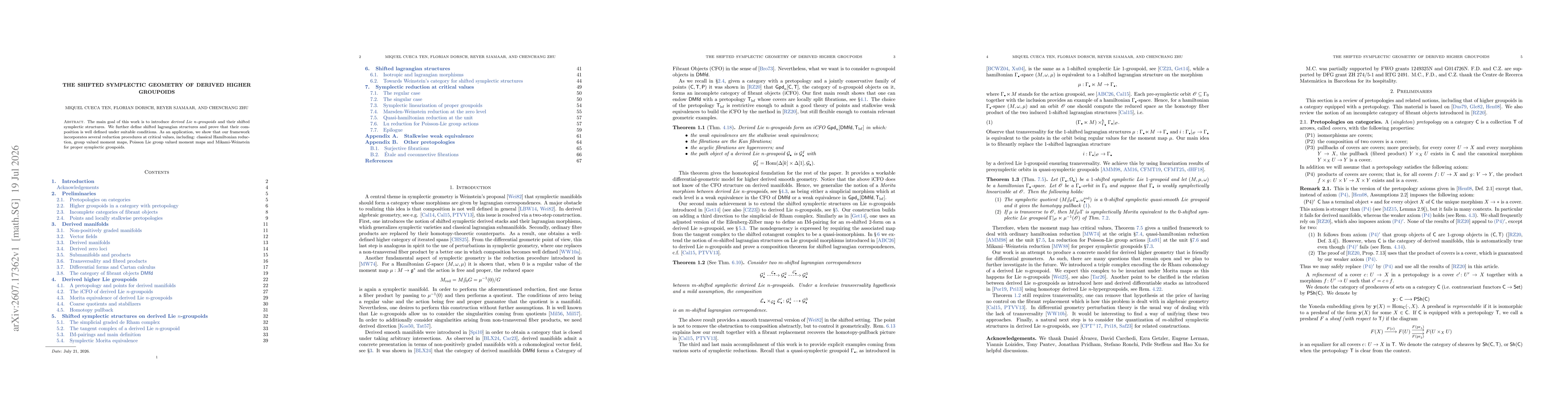 Thumbnail for The shifted symplectic geometry of derived higher groupoids