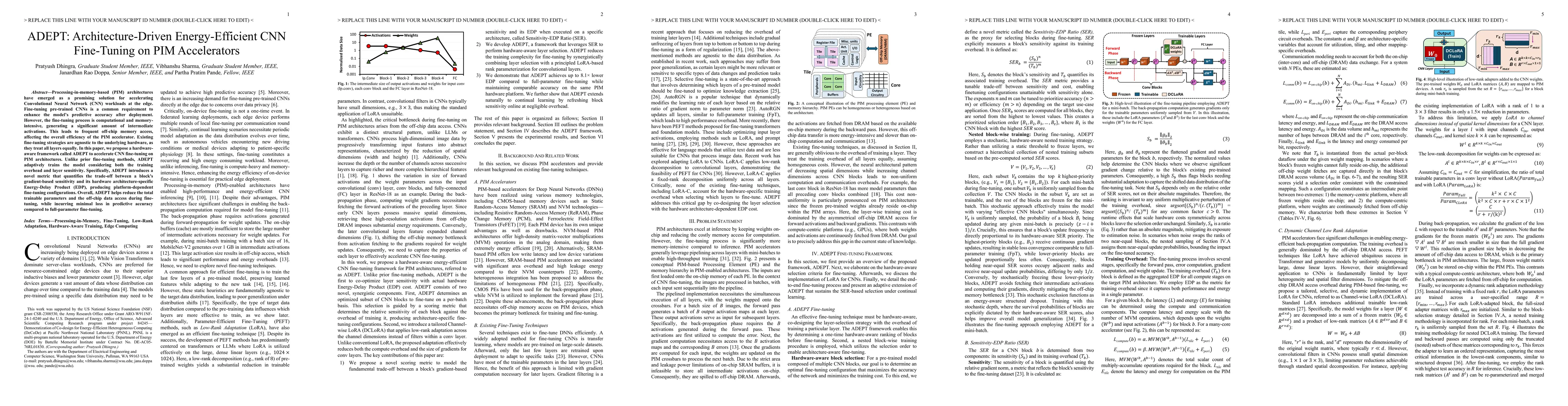 Thumbnail for ADEPT: Architecture-Driven Energy-Efficient CNN Fine-Tuning on PIM Accelerators