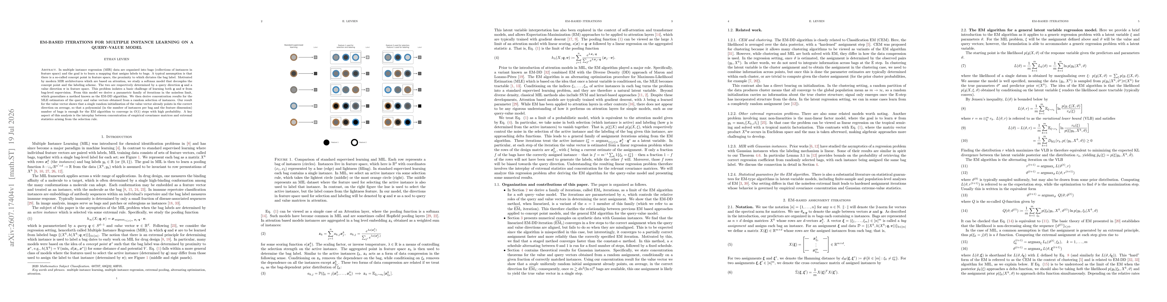Thumbnail for EM-based iterations for multiple instance learning on a query-value model