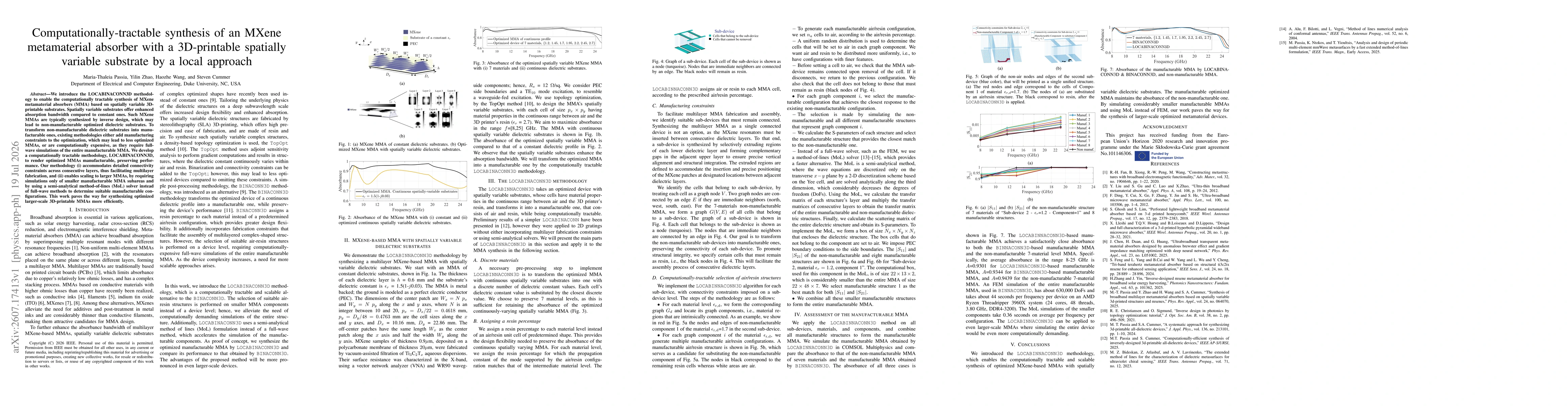 Thumbnail for Computationally-tractable synthesis of an MXene metamaterial absorber with a 3D-printable spatially variable substrate by a local approach