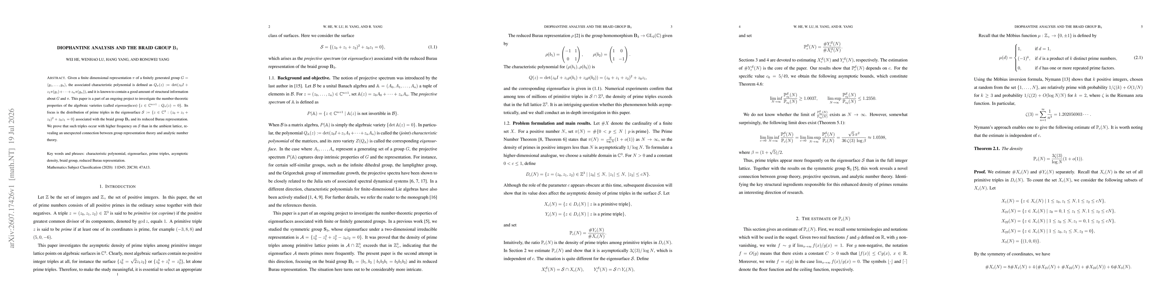 Thumbnail for Diophantine analysis and the Braid group ${\bf B}_3$