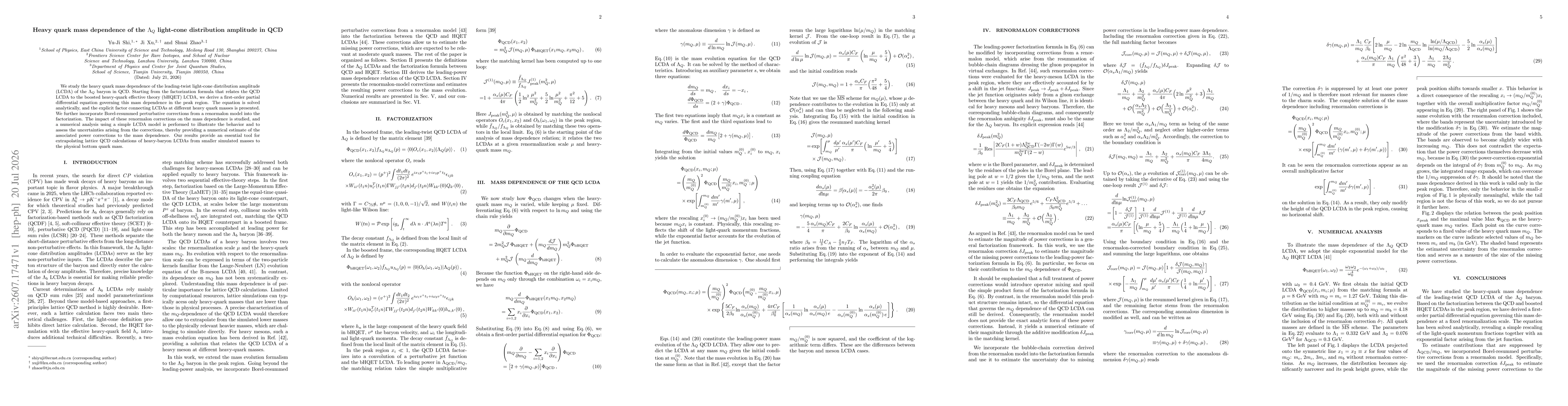 Thumbnail for Heavy quark mass dependence of the $Λ_Q$ light-cone distribution amplitude in QCD